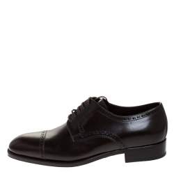 Tom Ford Dark Brown Brogue Leather Edgar Oxford Size 44.5