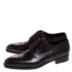 Tom Ford Dark Brown Brogue Leather Edgar Oxford Size 44.5