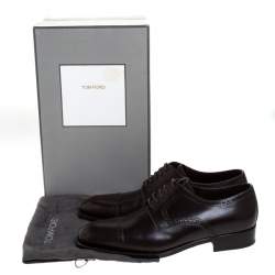 Tom Ford Dark Brown Brogue Leather Edgar Oxford Size 44.5
