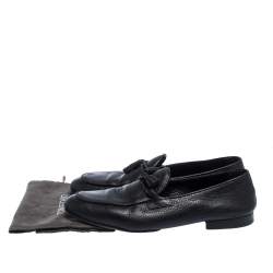 Pre Owned Tom Ford Black Leather Tassel Detail Loafers Size 44.5