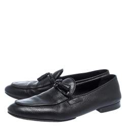Pre Owned Tom Ford Black Leather Tassel Detail Loafers Size 44.5