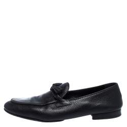 Pre Owned Tom Ford Black Leather Tassel Detail Loafers Size 44.5