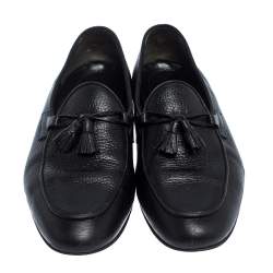 Pre Owned Tom Ford Black Leather Tassel Detail Loafers Size 44.5