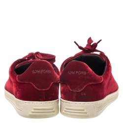 Tom Ford Red Velvet Russell Low Top Sneakers Size 44