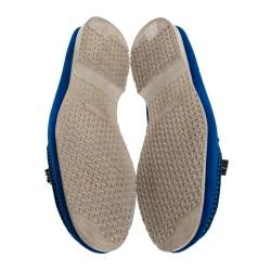 Tom Ford Blue Suede Tassel Detail Loafers Size 43