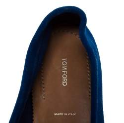 Tom Ford Blue Suede Tassel Detail Loafers Size 43