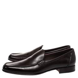 Pre Owned Tom Ford Brown Leather Loafers Size 42.5