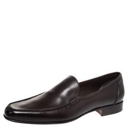 Pre Owned Tom Ford Brown Leather Loafers Size 42.5