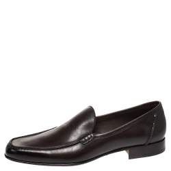 Pre Owned Tom Ford Brown Leather Loafers Size 42.5