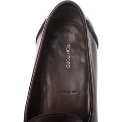 Pre Owned Tom Ford Brown Leather Loafers Size 42.5