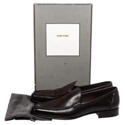 Pre Owned Tom Ford Brown Leather Loafers Size 42.5