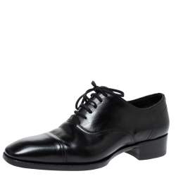 Tom Ford Black Leather Gianni Cap Toe Oxfords Size 41