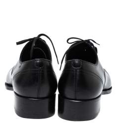 Pre Owned Tom Ford Black Leather Gianni Cap Toe Oxfords Size 41
