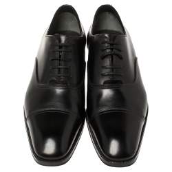 Tom Ford Black Leather Lace-Up Oxfords Size 40.5