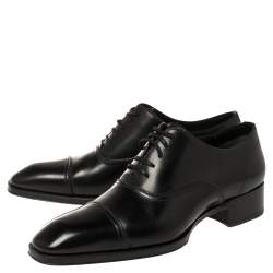 Tom Ford Black Leather Lace-Up Oxfords Size 40.5