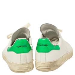 Tom Ford White Leather Warwick Low Top Sneakers Size 41.5