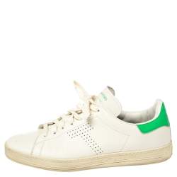 Tom Ford White Leather Warwick Low Top Sneakers Size 41.5