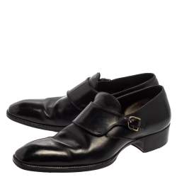 Pre Owned Tom Ford Black Leather Buckle Loafer Size  44.5