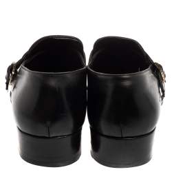 Pre Owned Tom Ford Black Leather Buckle Loafer Size  44.5