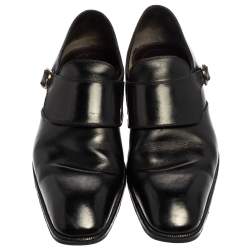 Pre Owned Tom Ford Black Leather Buckle Loafer Size  44.5