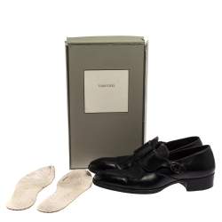 Pre Owned Tom Ford Black Leather Buckle Loafer Size  44.5