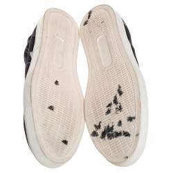 Dolce & Gabbana Blue/White Owl Print Canvas Slip On Sneakers Size 44