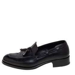  Tom Ford Black Patent Leather Tassel Detail Loafers Size 40