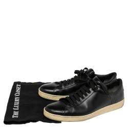 Tom Ford Black Leather Warwick Low Top Sneakers Size 44