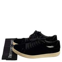 Tom Ford Black Velvet Low Top Sneakers Size 45