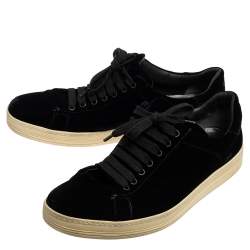 Tom Ford Black Velvet Low Top Sneakers Size 45