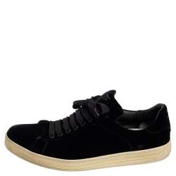 Tom Ford Black Velvet Low Top Sneakers Size 45