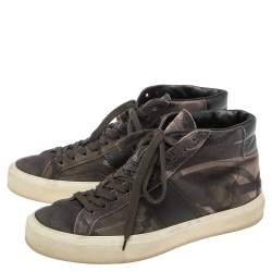 Tom Ford Green/Brown Suede And Leather Cambridge High Top Sneakers Size 46