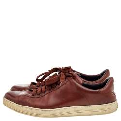Pre Owned Tom Ford Brown Leather Low Top Sneakers Size 46