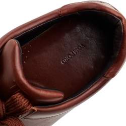 Pre Owned Tom Ford Brown Leather Low Top Sneakers Size 46