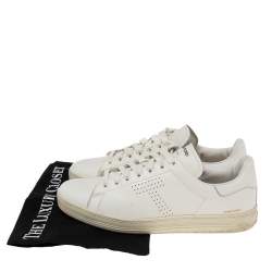 Tom Ford White Leather Low Top Sneakers Size 40