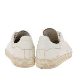 Tom Ford White Leather Low Top Sneakers Size 40