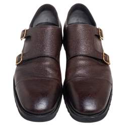 Tom Ford Dark Brown Leather Buckle Oxfords Size 42