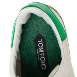 Tom Ford White Warwick Perforated Leather Low-Top Sneakers Size 41