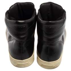 Tom Ford Black Leather High Top Sneakers Size 44