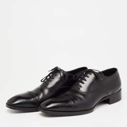 Tom Ford Black Leather Lace-Up Oxfords Size 44