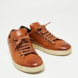 Tom Ford Brown Leather Low Top Sneakers Size 45