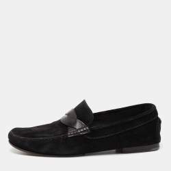 Tom Ford Black Suede And Leather Twist Band Elkan Loafer Size 43