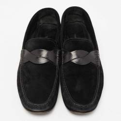 Tom Ford Black Suede And Leather Twist Band Elkan Loafer Size 43
