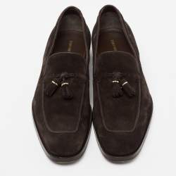 Tom Ford Dark Brown Suede Edgar Tassel Loafers Size 42.5