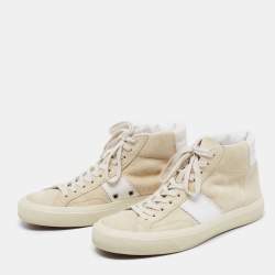Tom Ford Beige/White Suede and Leather Cambridge High Top Sneakers Size 44