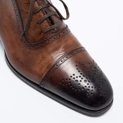 Tom Ford Brown Brogue Leather Lace Up Oxfords Size 42.5