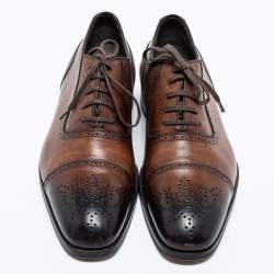 Tom Ford Brown Brogue Leather Lace Up Oxfords Size 42.5