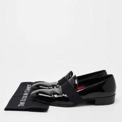 Tom Ford Black Patent Leather and Ribbon Band Tuxedo Loafers Size 42.5
