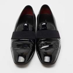 Tom Ford Black Patent Leather and Ribbon Band Tuxedo Loafers Size 42.5