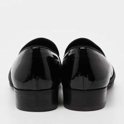 Tom Ford Black Patent Leather and Ribbon Band Tuxedo Loafers Size 42.5